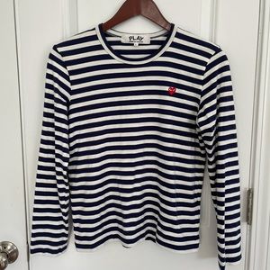 Comme Des Garçons Play Striped Tee